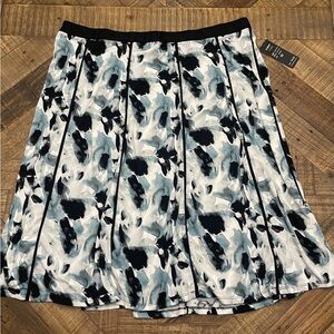Robert Louis Black & Blue Abstract Circle Skirt